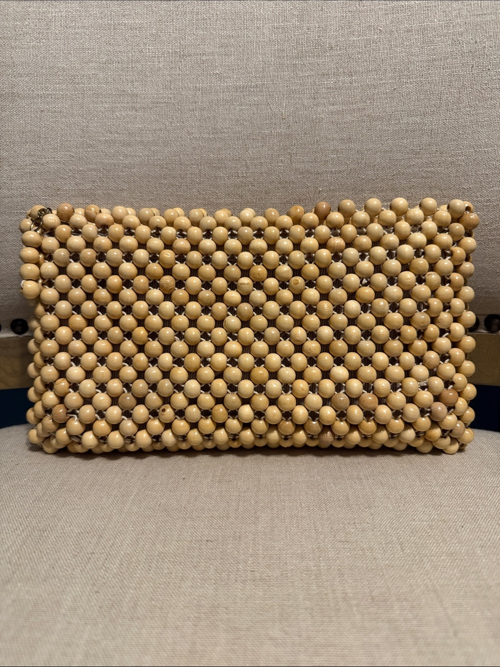 Vintage Japanese Wood Bead Clutch